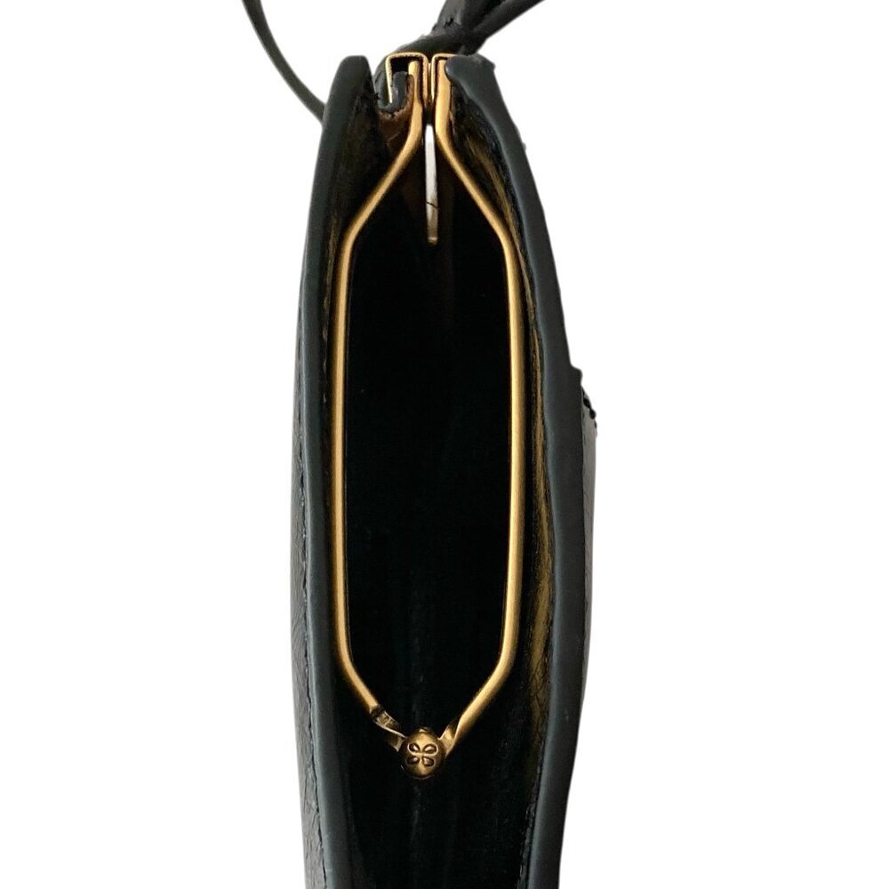 Vintage HOBO Leather Rectangular Crossbody Bag Hinged Black - Picture 10 of 13